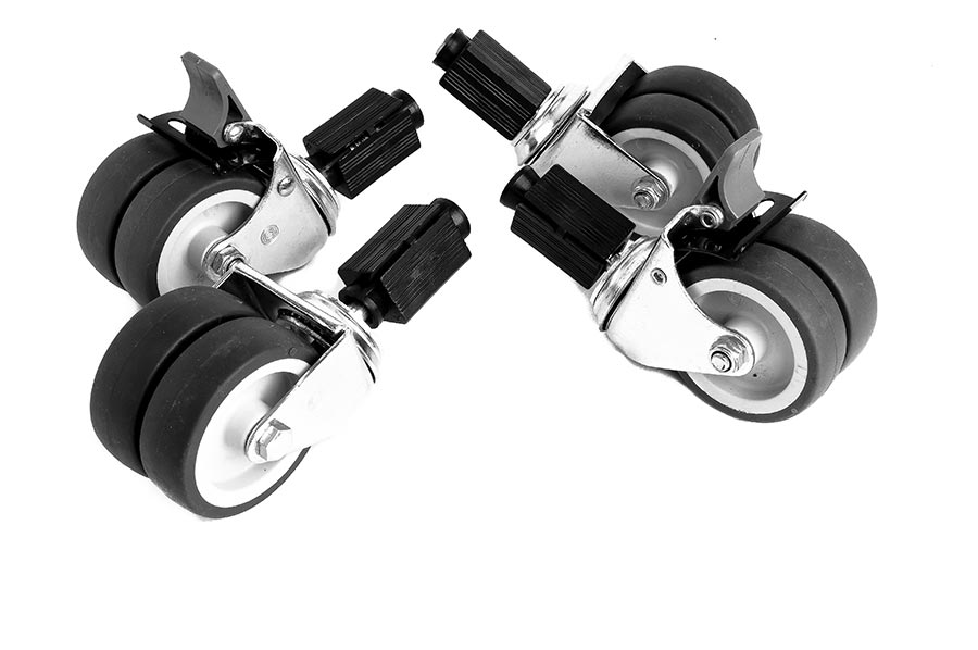 Rädersatz mit Doppellenkrollen für Weber Grill